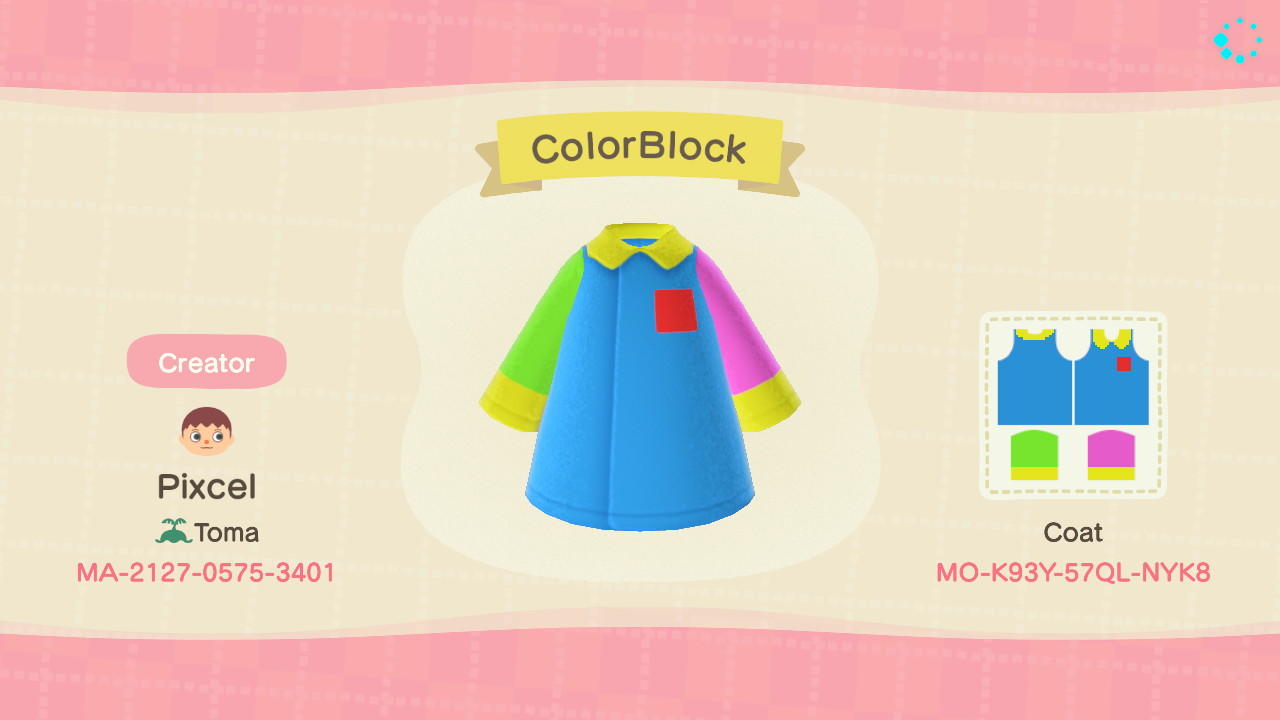 Animal Crossing Design Code: MO-K93Y-57QL-NYK8 ColorBlock