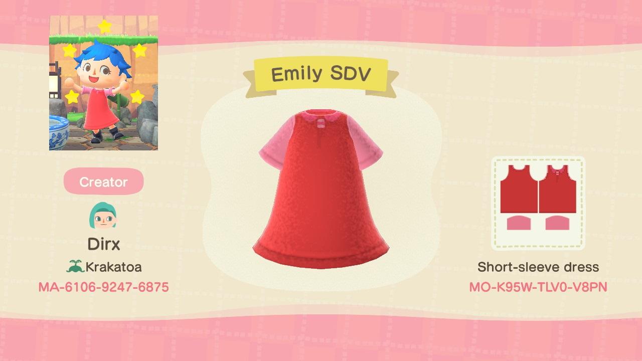 Animal Crossing Design Code: MO-K95W-TLV0-V8PN Emily Stardew Valley