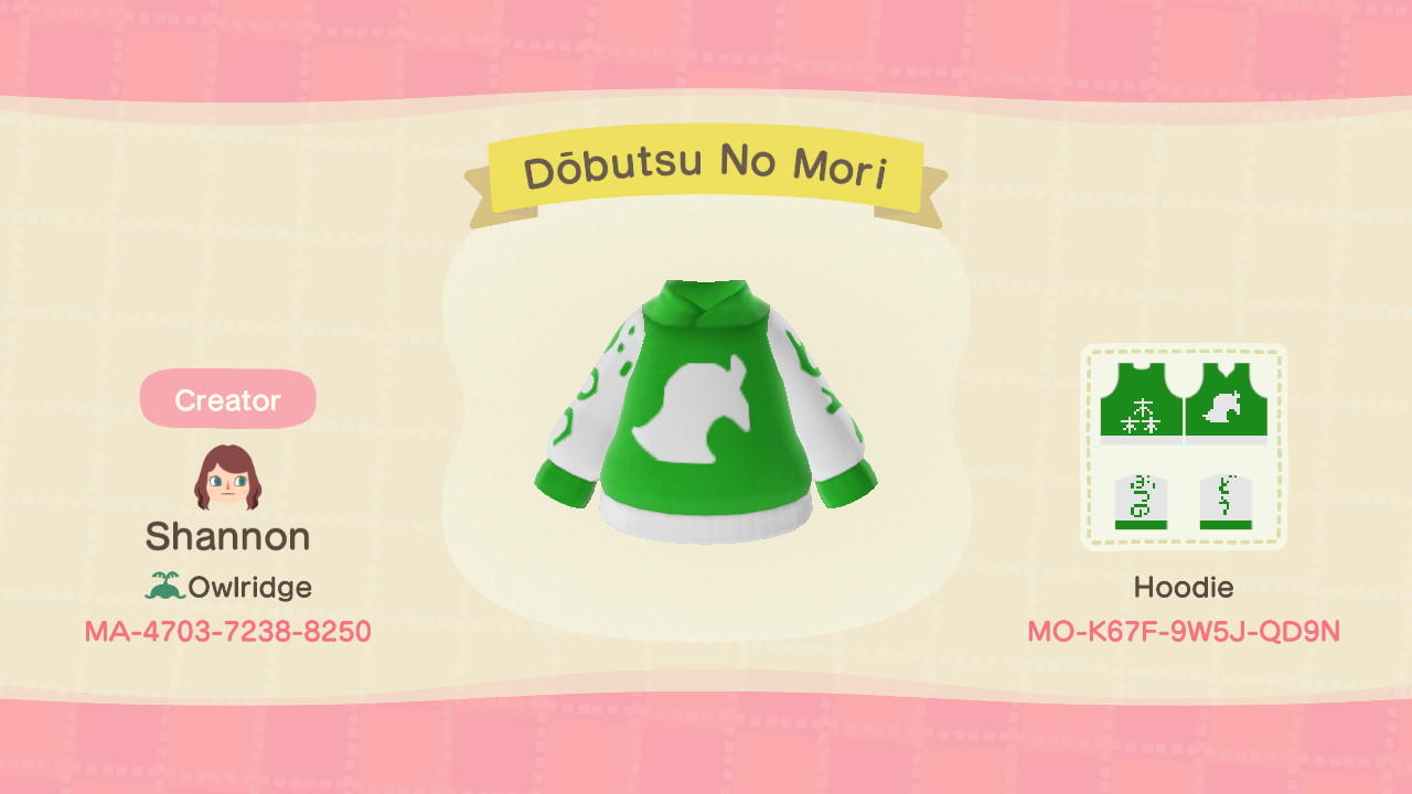 Animal Crossing Design Code: MO-K97F-9W5J-QD9N Dobutsu No Mori