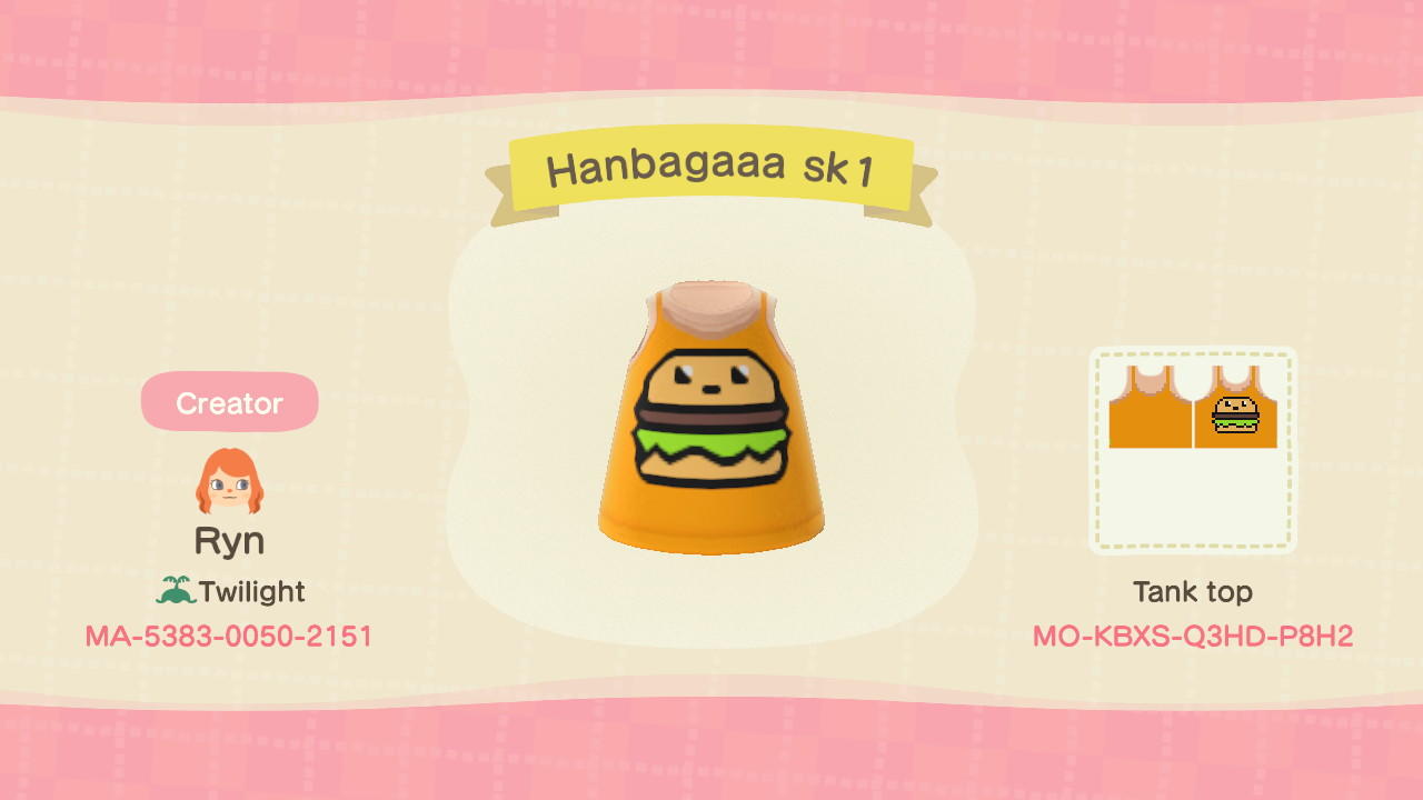 Animal Crossing Design Code: MO-KBXS-Q3HD-P8H2 Hanbagaaa sk1