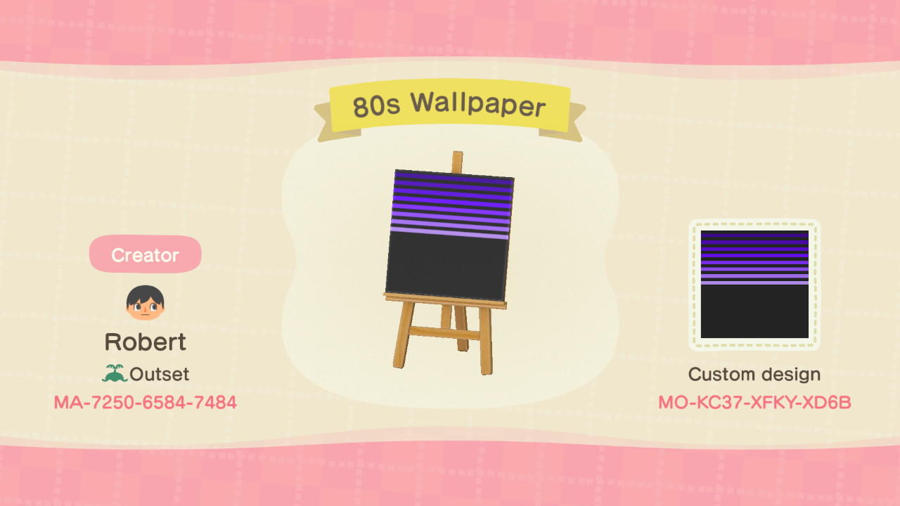 Animal Crossing Design Code: MO-KC37-XFKY-XD6B 80s Wallpaper