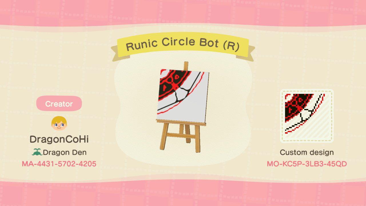 Animal Crossing Design Code: MO-KC5P-3LB3-45QD Runic Circle Bot (R)