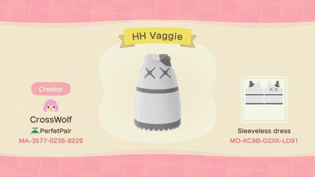 Animal Crossing Design Code: MO-KC9B-D2XK-LD91 HH Vaggie