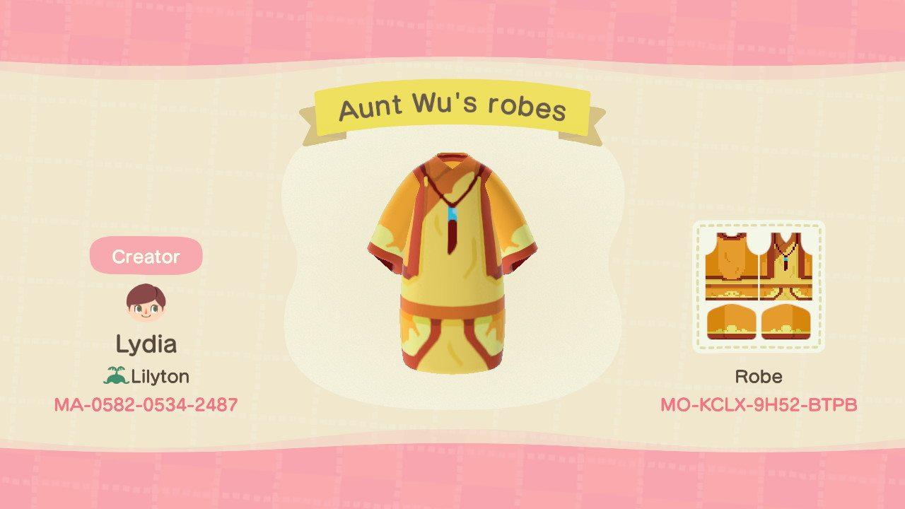Animal Crossing Design Code: MO-KCLX-9H52-BTPB Avatar - Aunt Wu