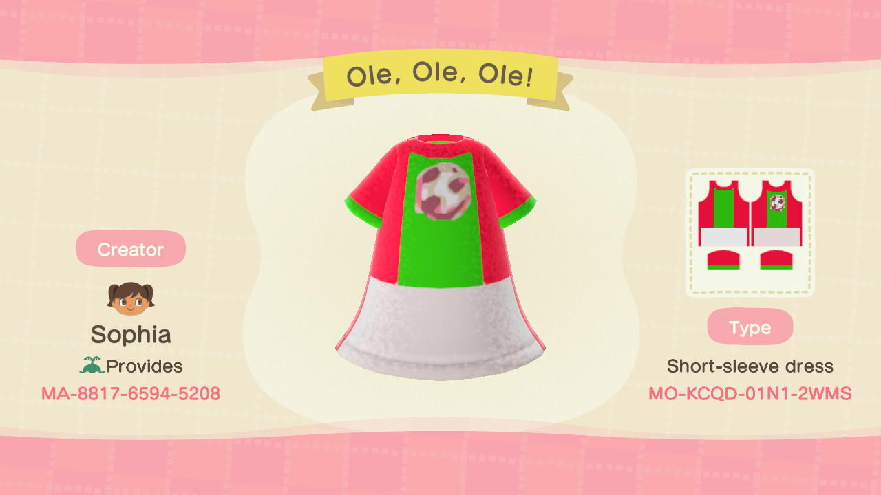 Animal Crossing Design Code: MO-KCQD-01N1-2WMS Ole, Ole, Ole!