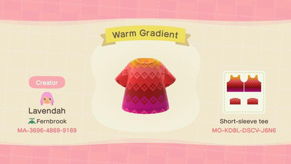 Animal Crossing Design Code: MO-KD8L-DSCV-J6N6 Warm Gradient