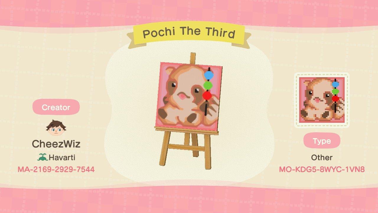Animal Crossing Design Code: MO-KDG5-8WYC-1VN8 Pochi The Third