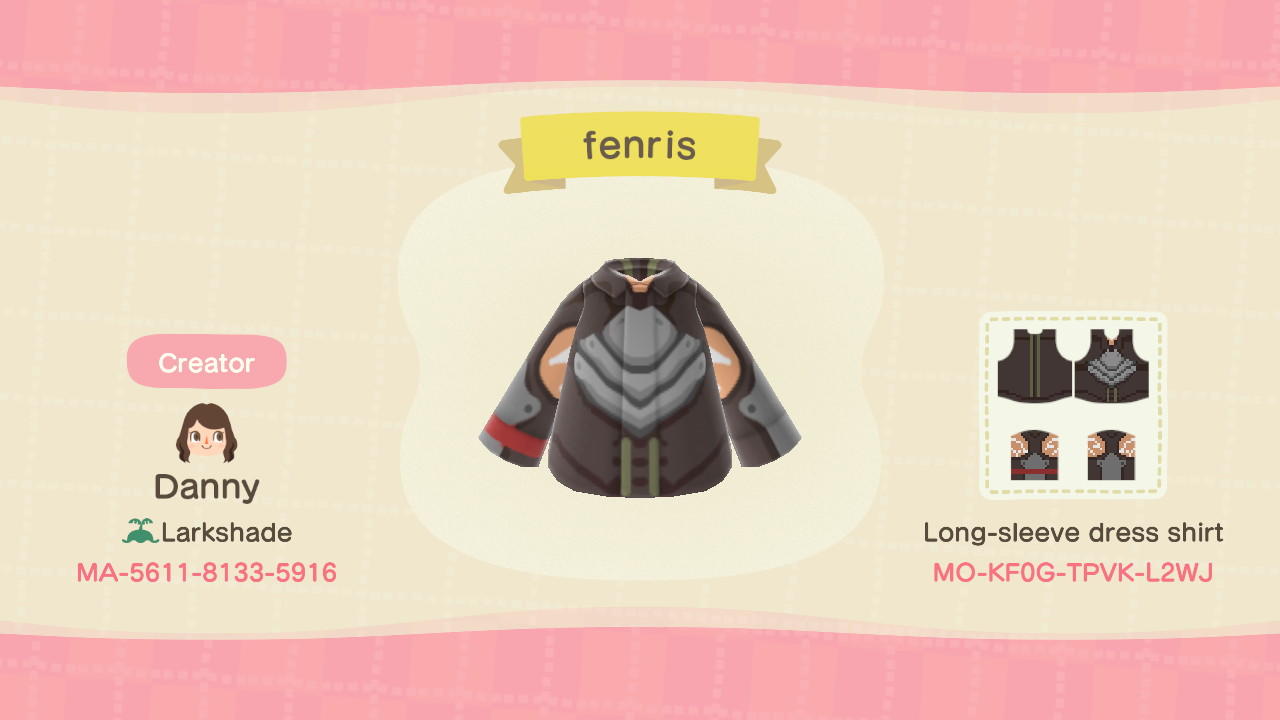 Animal Crossing Design Code: MO-KF0G-TPVK-L2WJ dragon age fenris