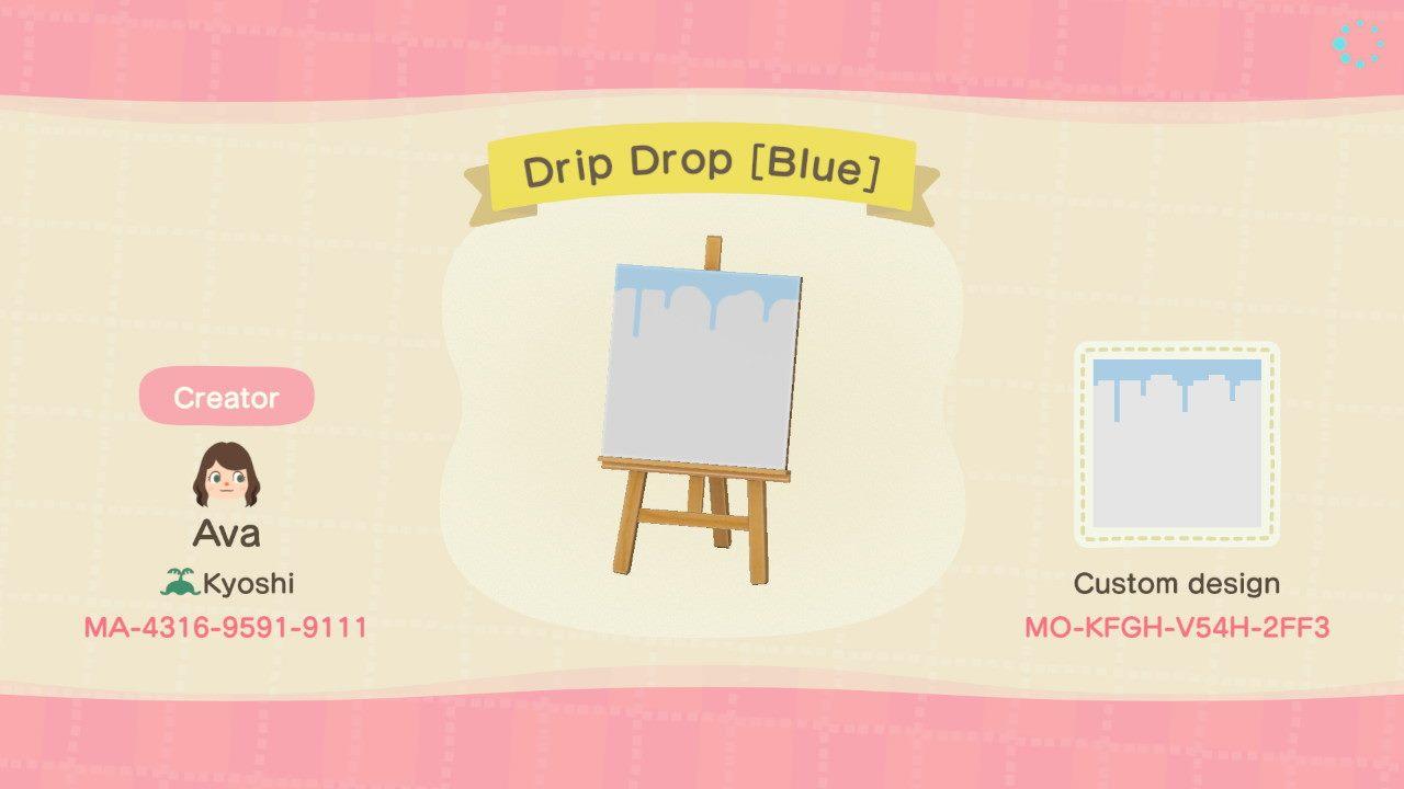 Animal Crossing Design Code: MO-KFGH-V54H-2FF3 Drip Drop [Blue]