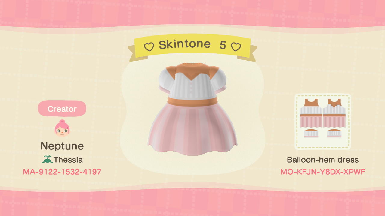 Animal Crossing Design Code: MO-KFJN-Y8DX-XPWF ♡ Skintone 5 ♡