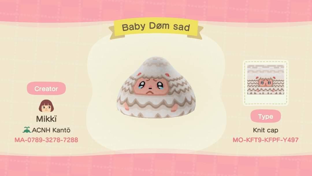 Animal Crossing Design Code: MO-KFT9-KFPF-Y497 Baby Dom sad