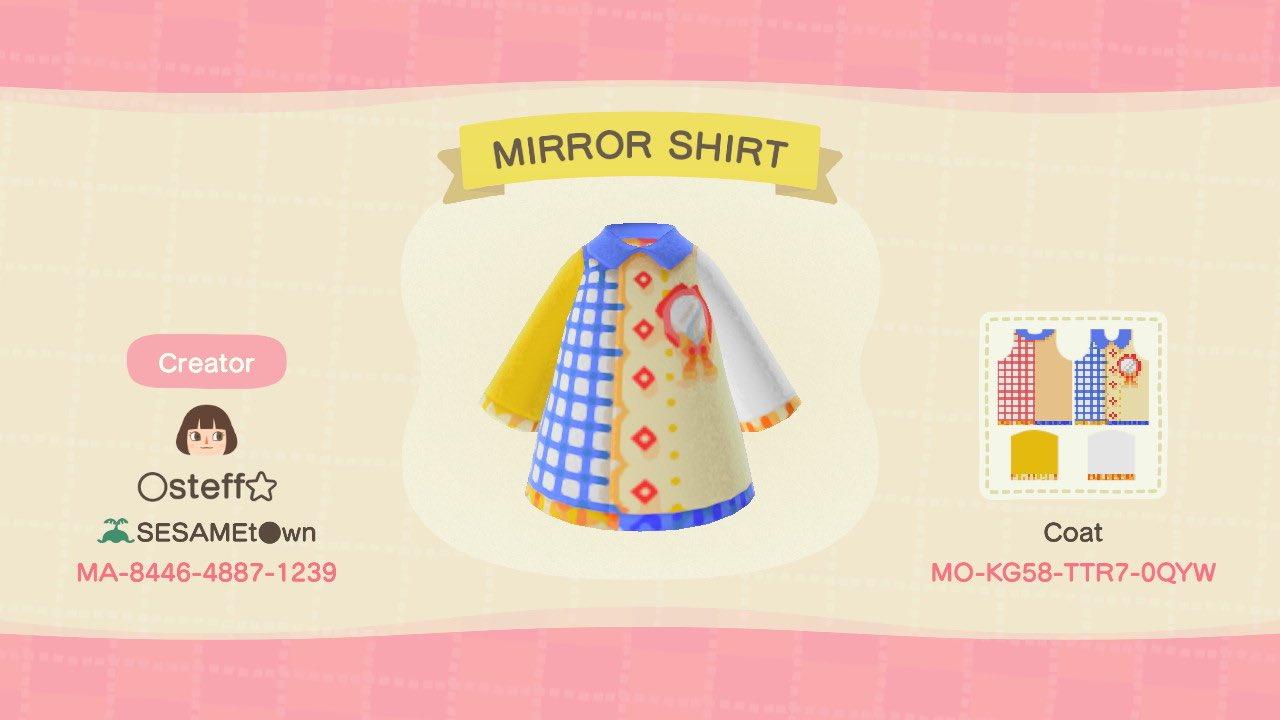 Animal Crossing Design Code: MO-KG58-TTR7-0QYW Mirror Shirt