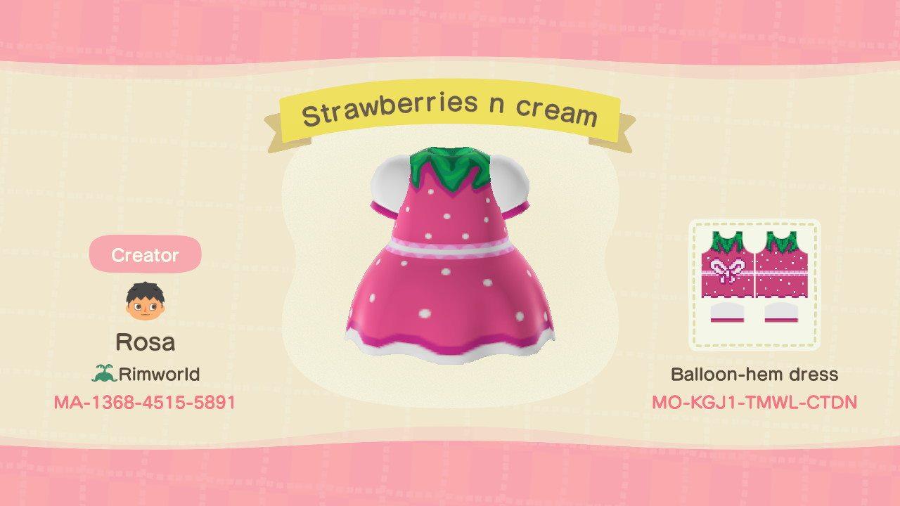 Animal Crossing Design Code: MO-KGJ1-TMWL-CTDN Strawberries n Cream
