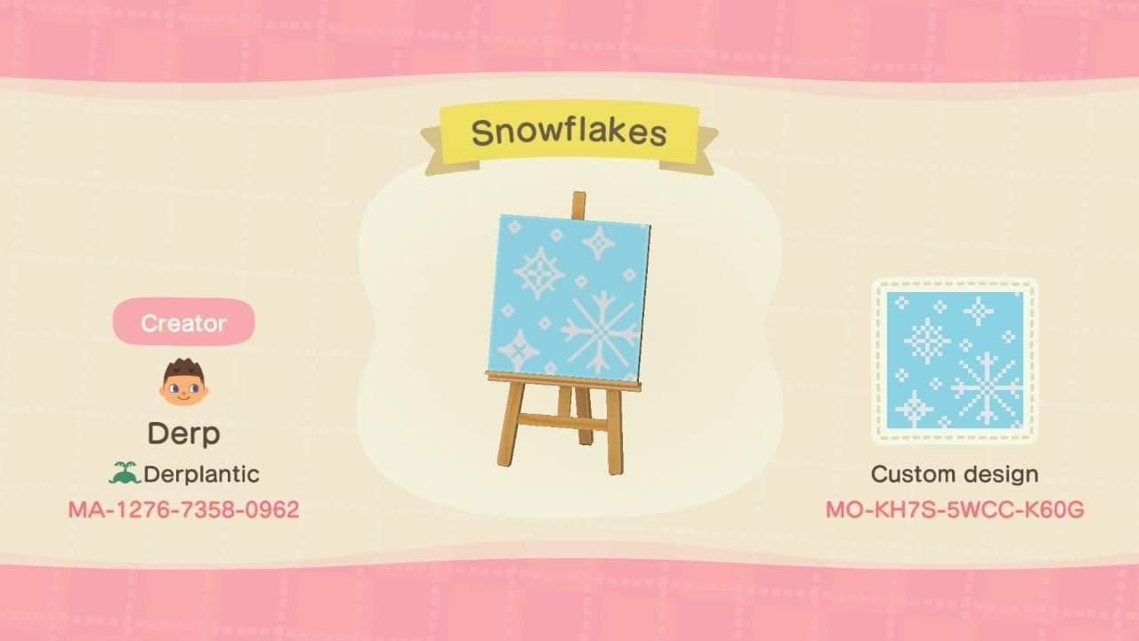 Animal Crossing Design Code: MO-KH7S-5WCC-K60G Snowflakes