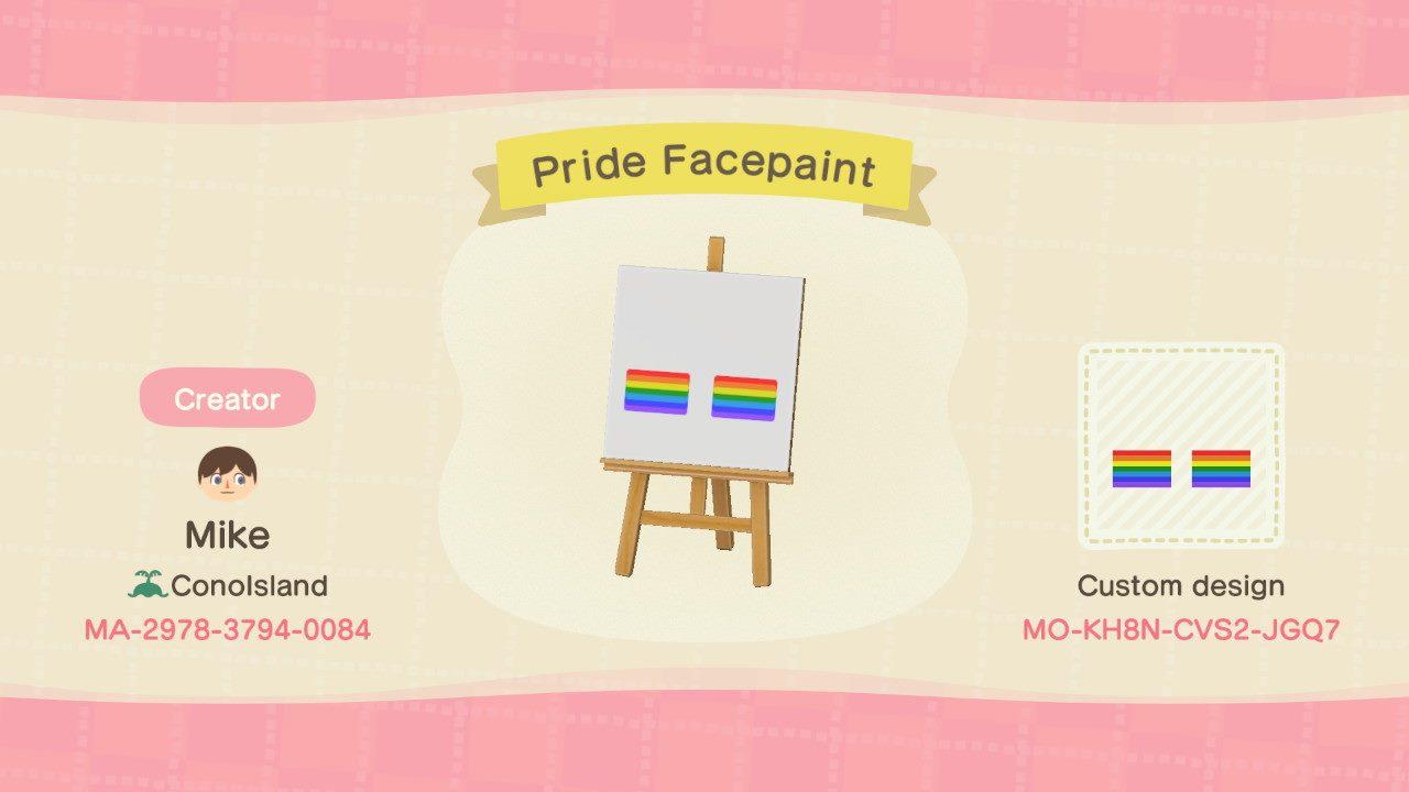 Animal Crossing Design Code: MO-KH8N-CVS2-JGQ7 Pride Facepaint