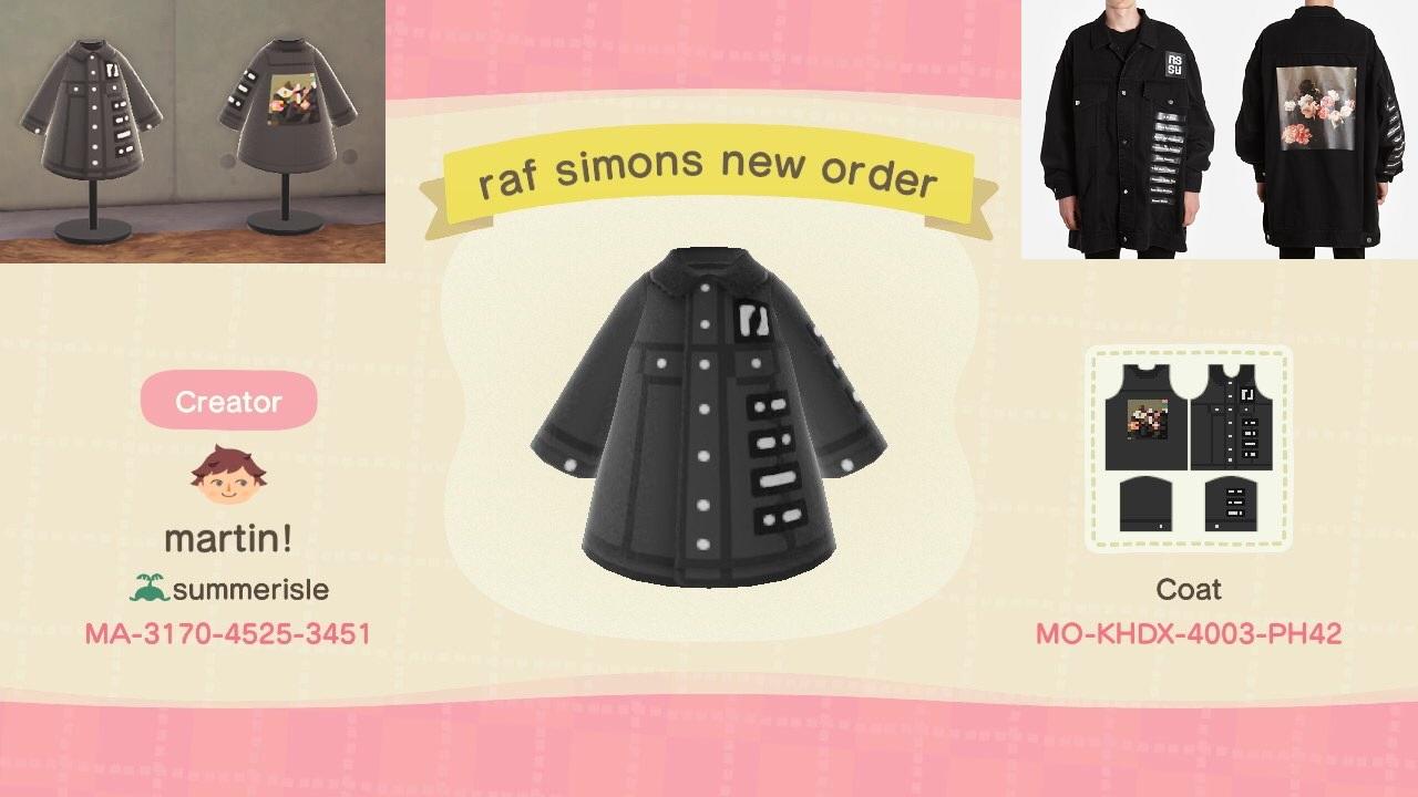 Animal Crossing Design Code: MO-KHDX-4003-PH42 Raf Simons AW18