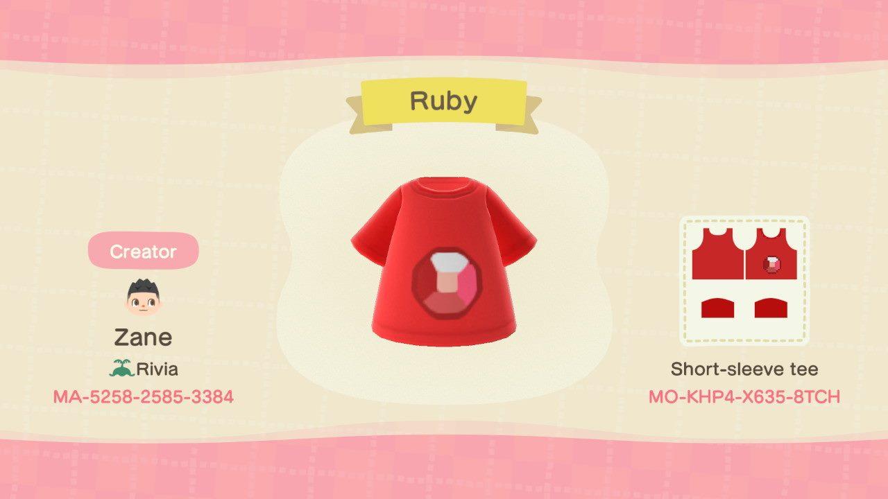Animal Crossing Design Code: MO-KHP4-X635-8TCH SU Ruby Gem