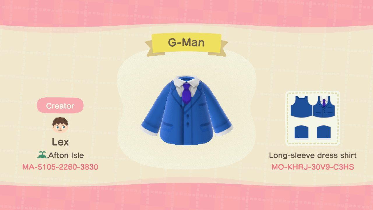 Animal Crossing Design Code: MO-KHRJ-30V9-C3HS G-Man