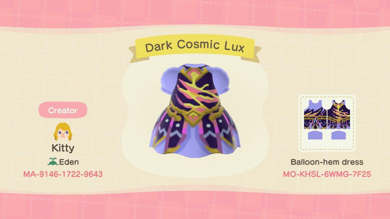 Animal Crossing Design Code: MO-KHSL-6WMG-7F25 Dark Cosmic Lux LoL