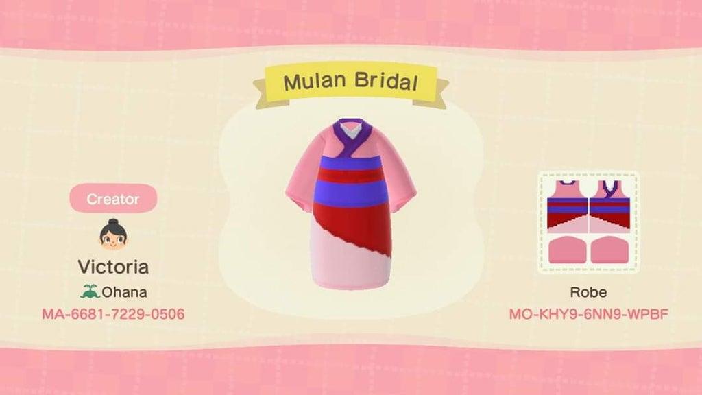 Animal Crossing Design Code: MO-KHY9-6NN9-WPBF Mulan Bridal