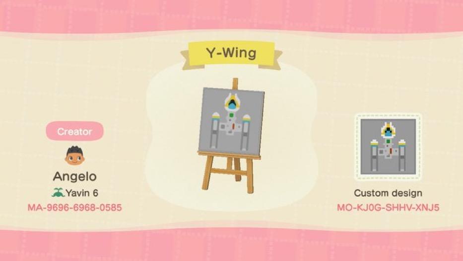 Animal Crossing Design Code: MO-KJ0G-SHHV-XNJ5 Y-Wing
