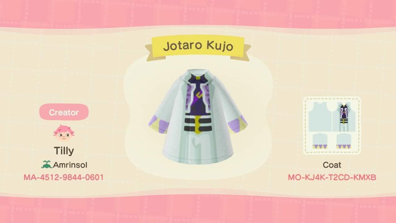 Animal Crossing Design Code: MO-KJ4K-T2CD-KMXB Jotaro Kujo