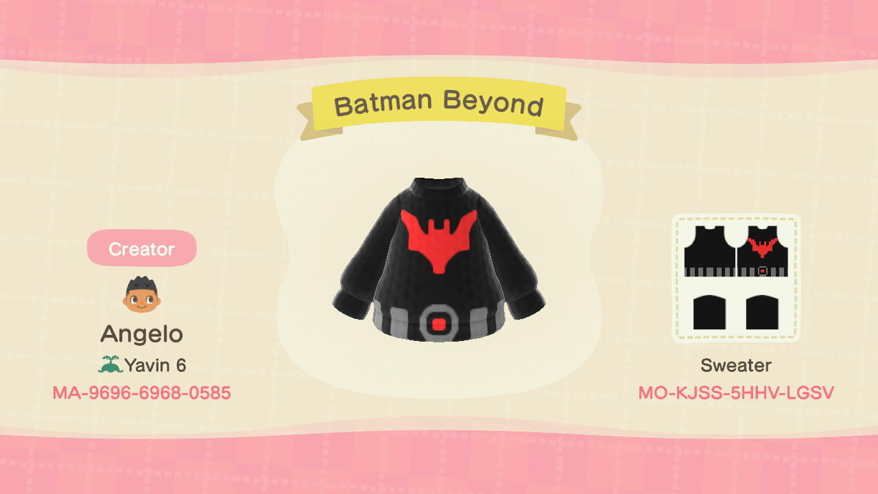 Animal Crossing Design Code: MO-KJSS-5HHV-LGSV Batman Beyond