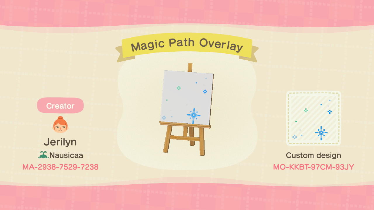 Animal Crossing Design Code: MO-KKBT-97CM-93JY Magic Path Overlay B