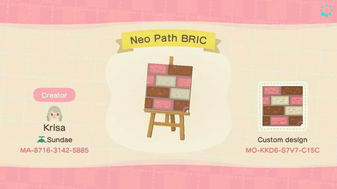 Animal Crossing Design Code: MO-KKD6-S7V7-C15C Neo Path BotRinCornr