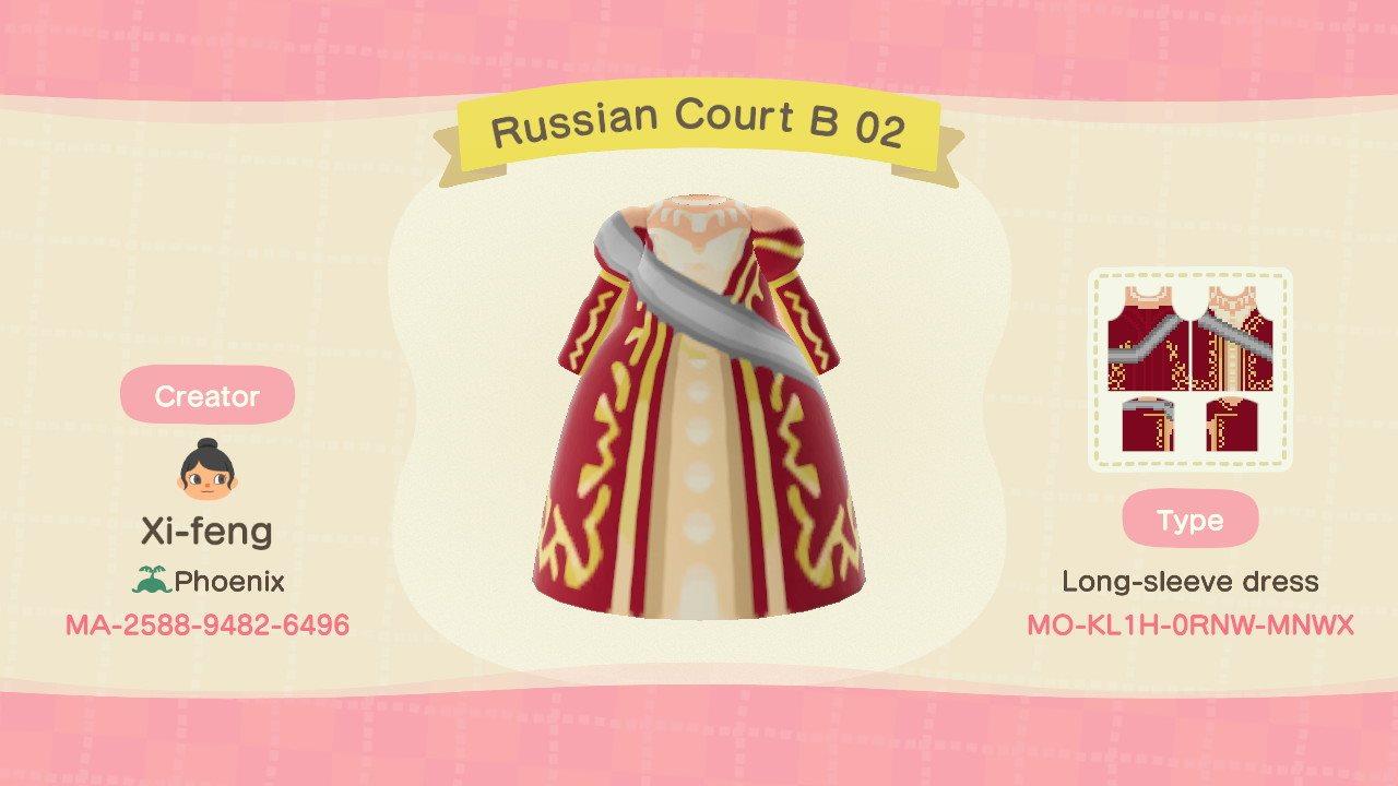 Animal Crossing Design Code: MO-KL1H-0RNW-MNWX Russian Court B 02