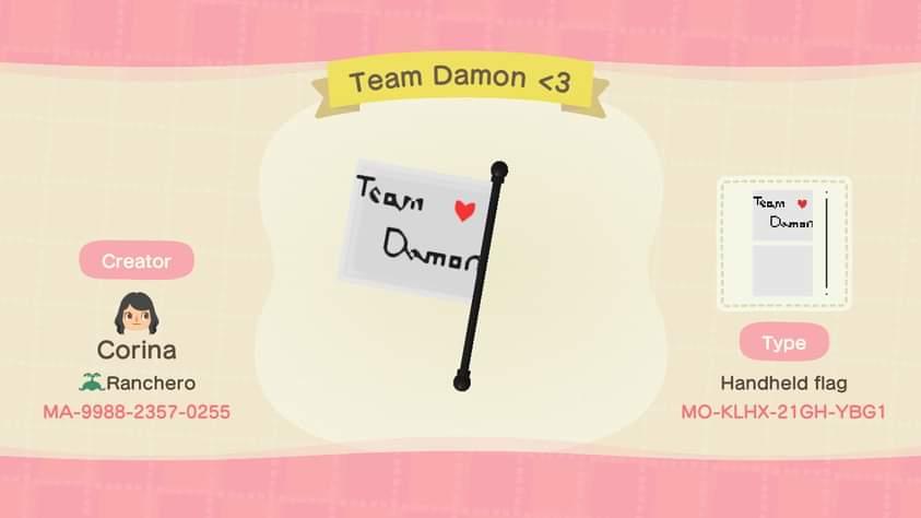 Animal Crossing Design Code: MO-KLHX-21GH-YBG1 Team Damon <3