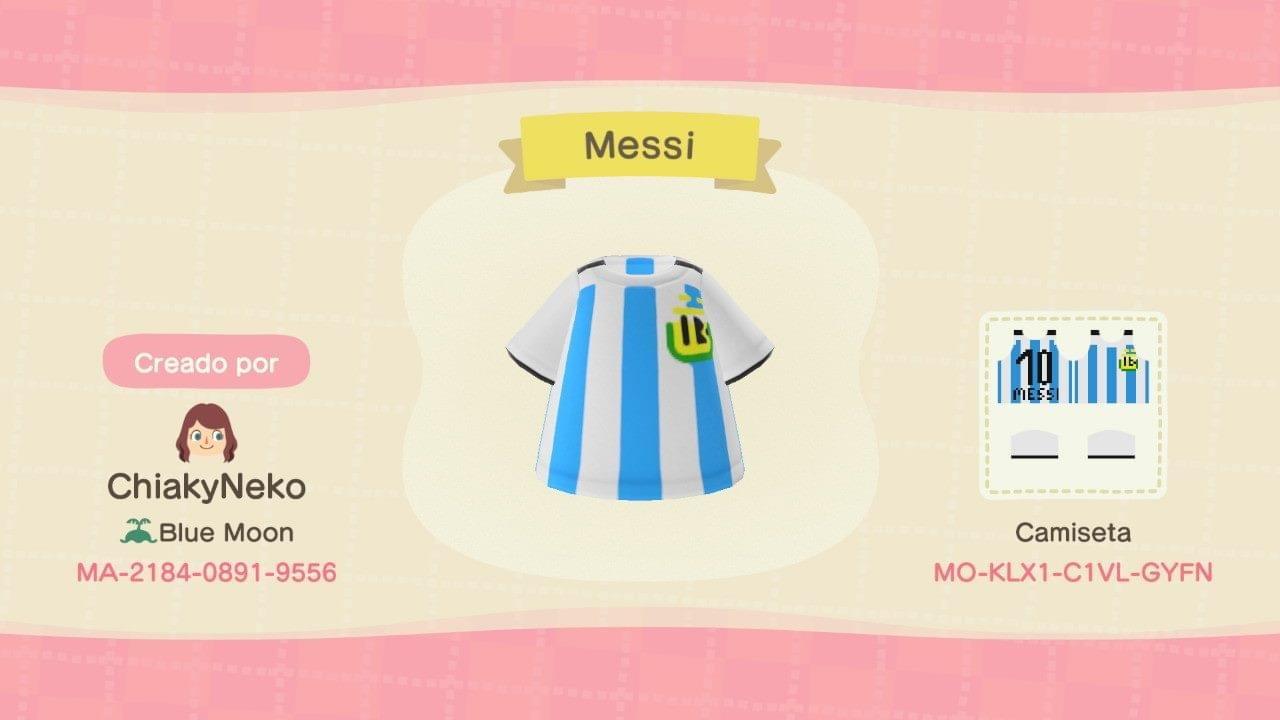 Animal Crossing Design Code: MO-KLX1-C1VL-GYFN Messi