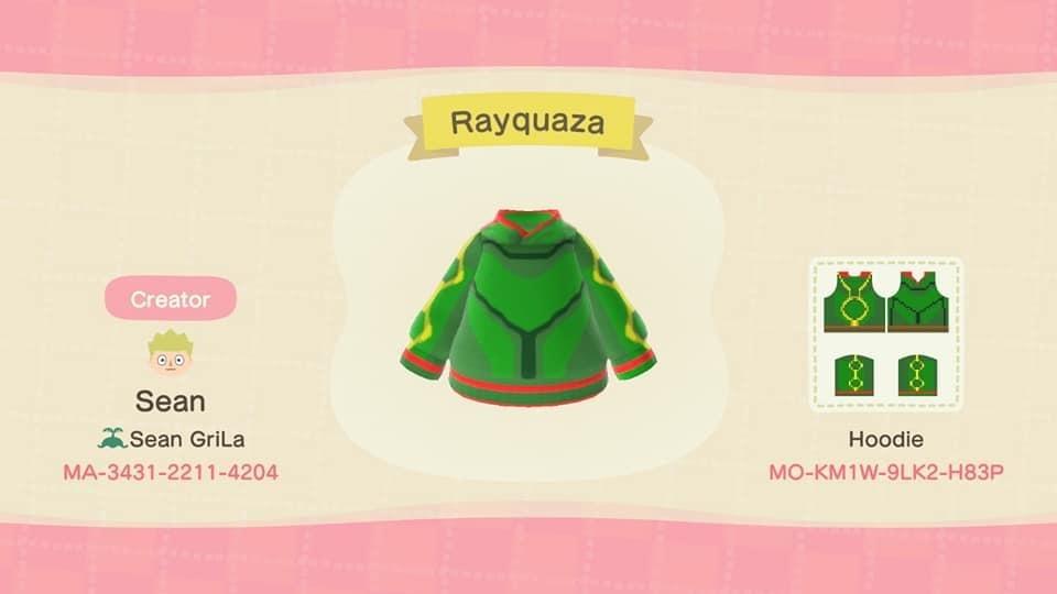 Animal Crossing Design Code: MO-KM1W-9LK2-H83P Rayquaza