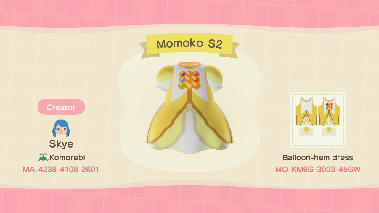 Animal Crossing Design Code: MO-KM6G-3003-45GW Momoko S2