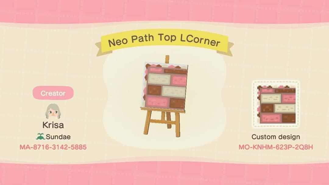 Animal Crossing Design Code: MO-KNHM-623P-2Q8H Neo Path Top LCorner
