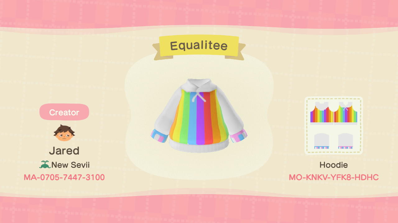 Animal Crossing Design Code: MO-KNKV-YFK8-HDHC Equalitee