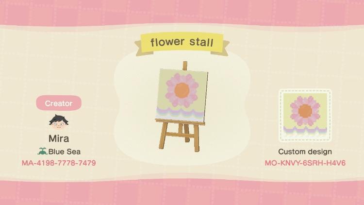 Animal Crossing Design Code: MO-KNVY-6SRH-H4V7 Flower Stall!