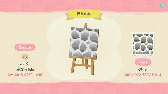 Animal Crossing Design Code: MO-KP72-689V-HB1J Pathway - Block