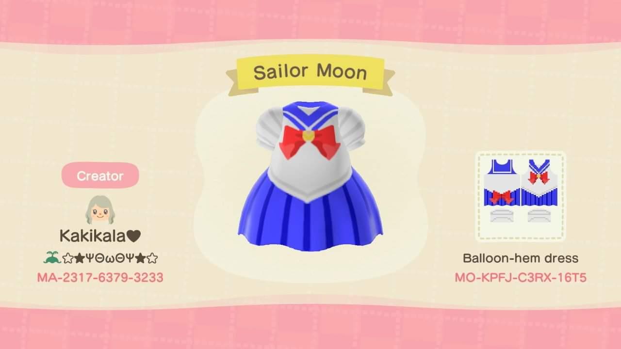 Animal Crossing Design Code: MO-KPFJ-C3RX-16T5 Sailor Moon