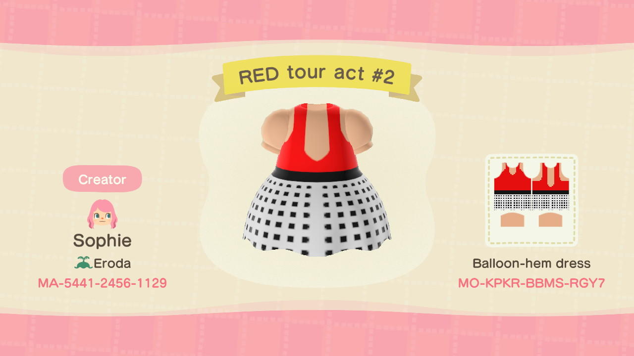 Animal Crossing Design Code: MO-KPKR-BBMS-RGY7 RED tour act #2