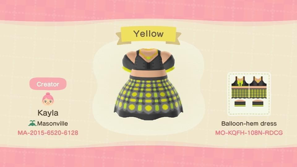 Animal Crossing Design Code: MO-KQFH-108N-RDCG Plaid dress