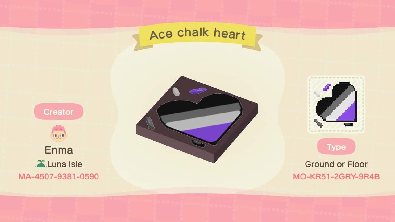 Animal Crossing Design Code: MO-KR51-2GRY-9R4B Asexual chalk heart