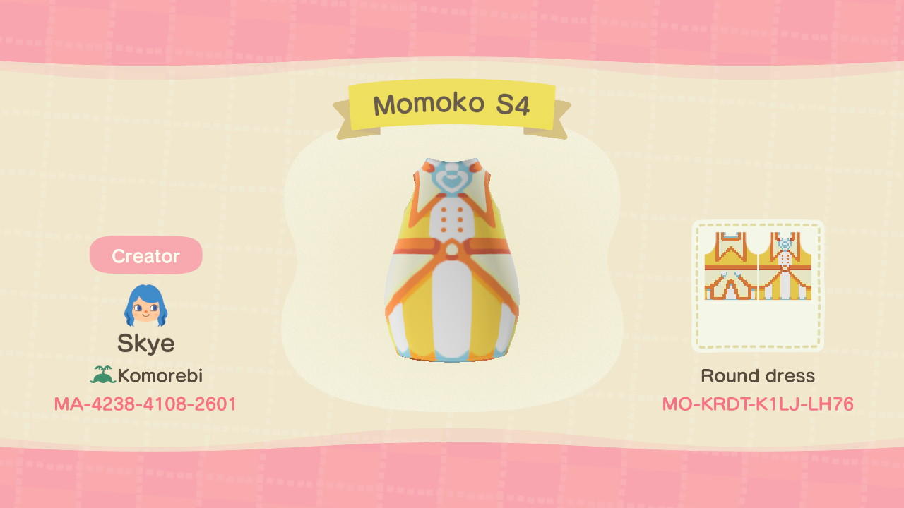 Animal Crossing Design Code: MO-KRDT-K1LJ-LH76 Momoko S4