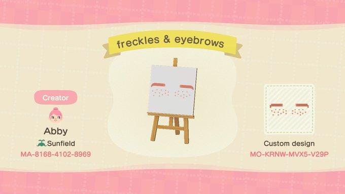 Animal Crossing Design Code: MO-KRNW-MVX5-V29P freckles & eyebrows