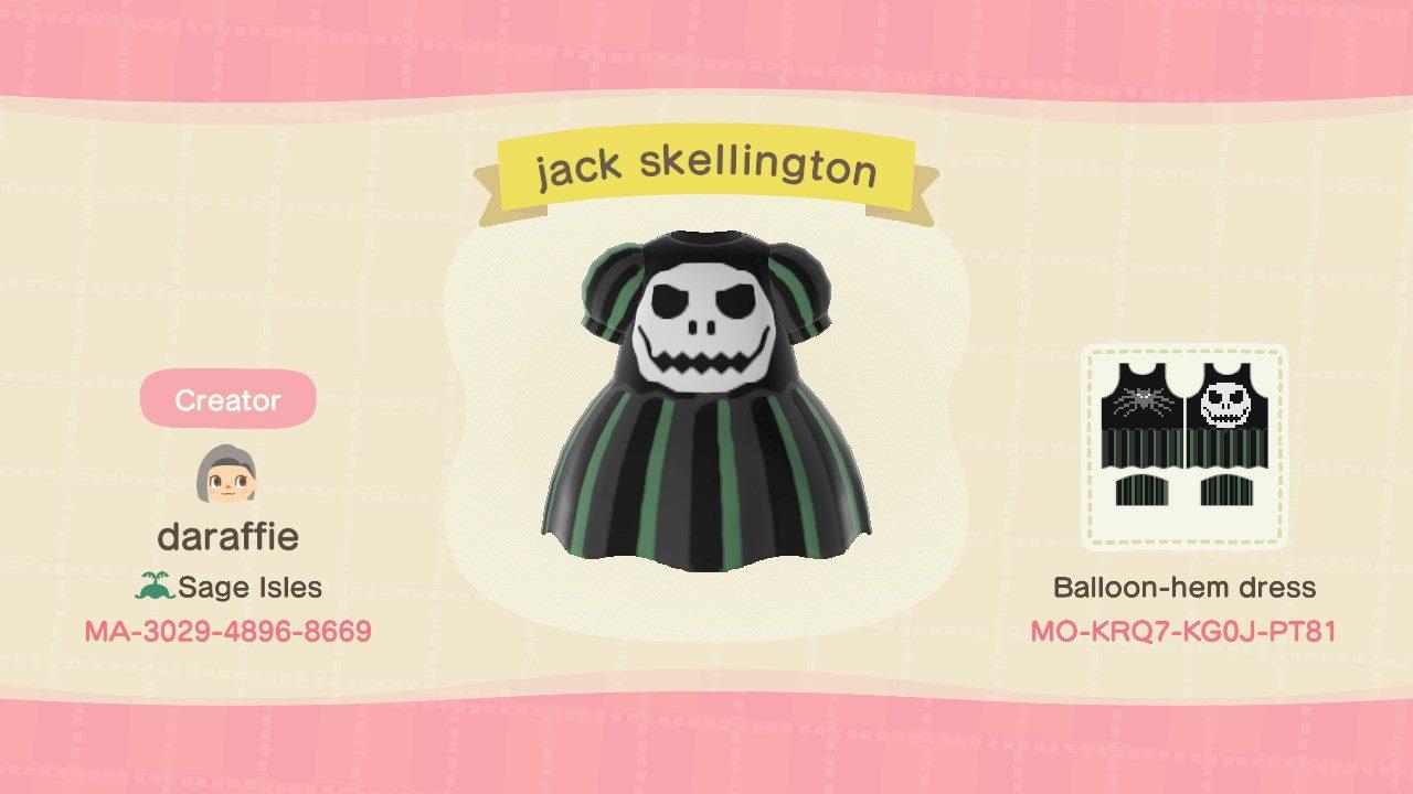 Animal Crossing Design Code: MO-KRQ7-KG0J-PT81 Jack Skellington