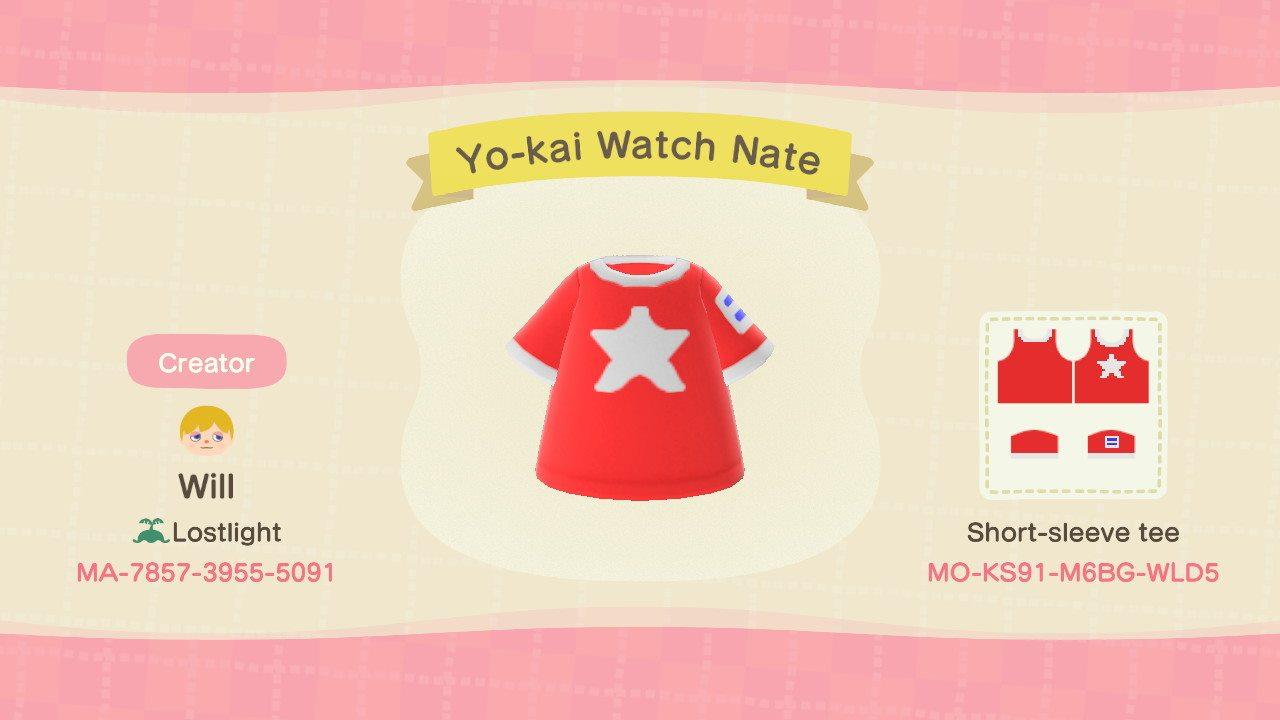 Animal Crossing Design Code: MO-KS91-M6BG-WLD5 Yo-kai Watch Nate