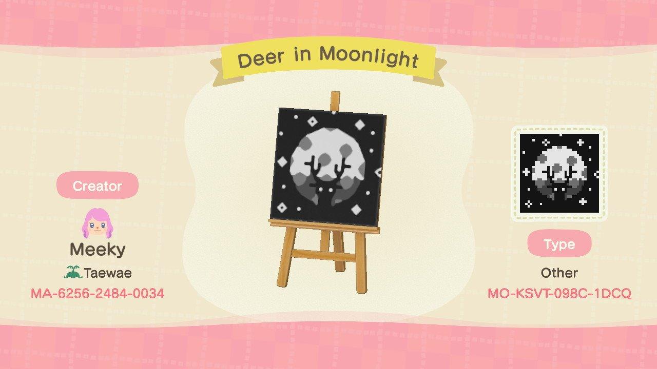Animal Crossing Design Code: MO-KSVT-098C-1DCQ Deer in Moonlight