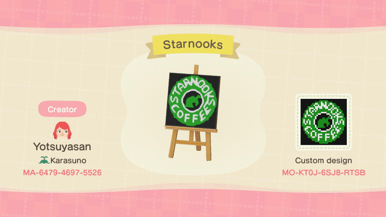 Animal Crossing Design Code: MO-KT0J-6SJ8-RTSB Starnooks