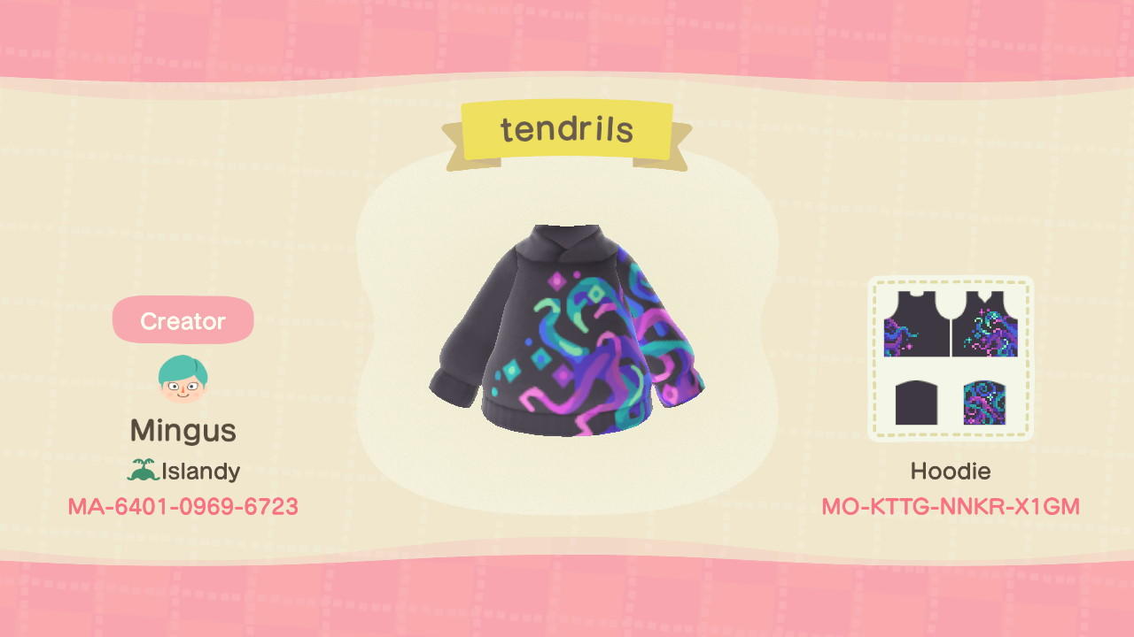 Animal Crossing Design Code: MO-KTTG-NNKR-X1GM tendrils