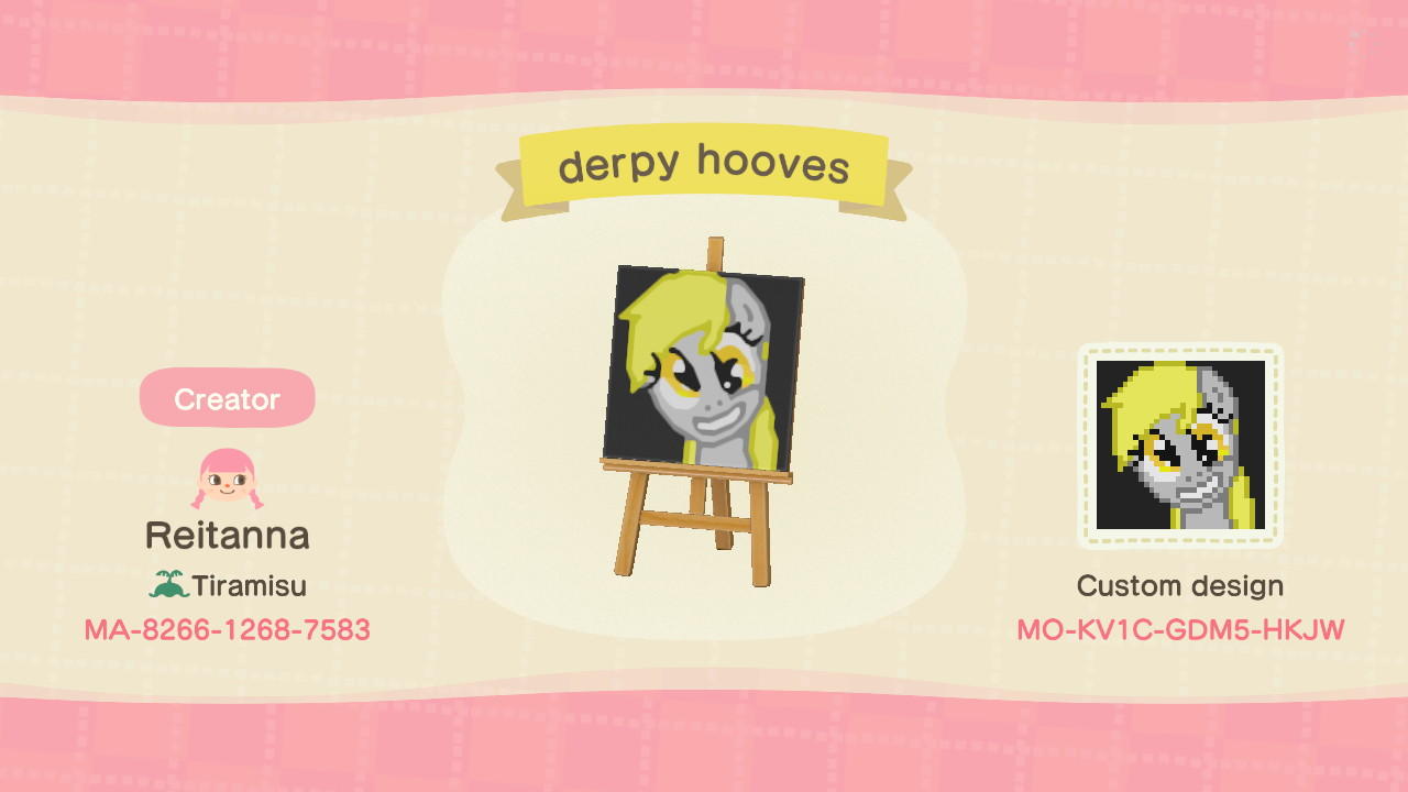 Animal Crossing Design Code: MO-KV1C-GDM5-HKJW derpy hooves